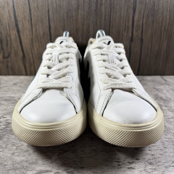 VEJA Esplar Leather Sneakers White Black Low Top Lace Up Women's 36/US 5 - Picture 5 of 10